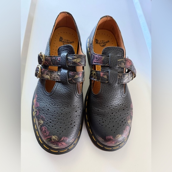 Dr. Martens Shoes - Dr. Martens 8065 Decayed Roses Nappa Mary Jane Women’s Shoes Black Size 8